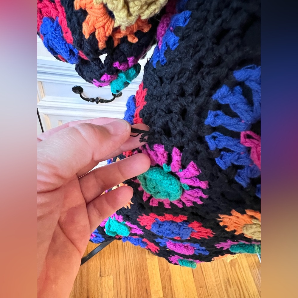 FARM Rio Colorful Crochet Flowers Sweater Mini Dress M - Picture 4 of 16